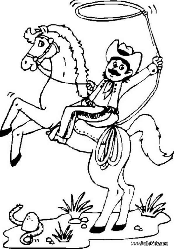 Cowboy coloring #10, Download drawings