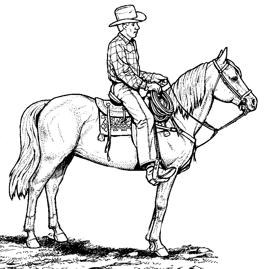 Cowboy coloring #3, Download drawings