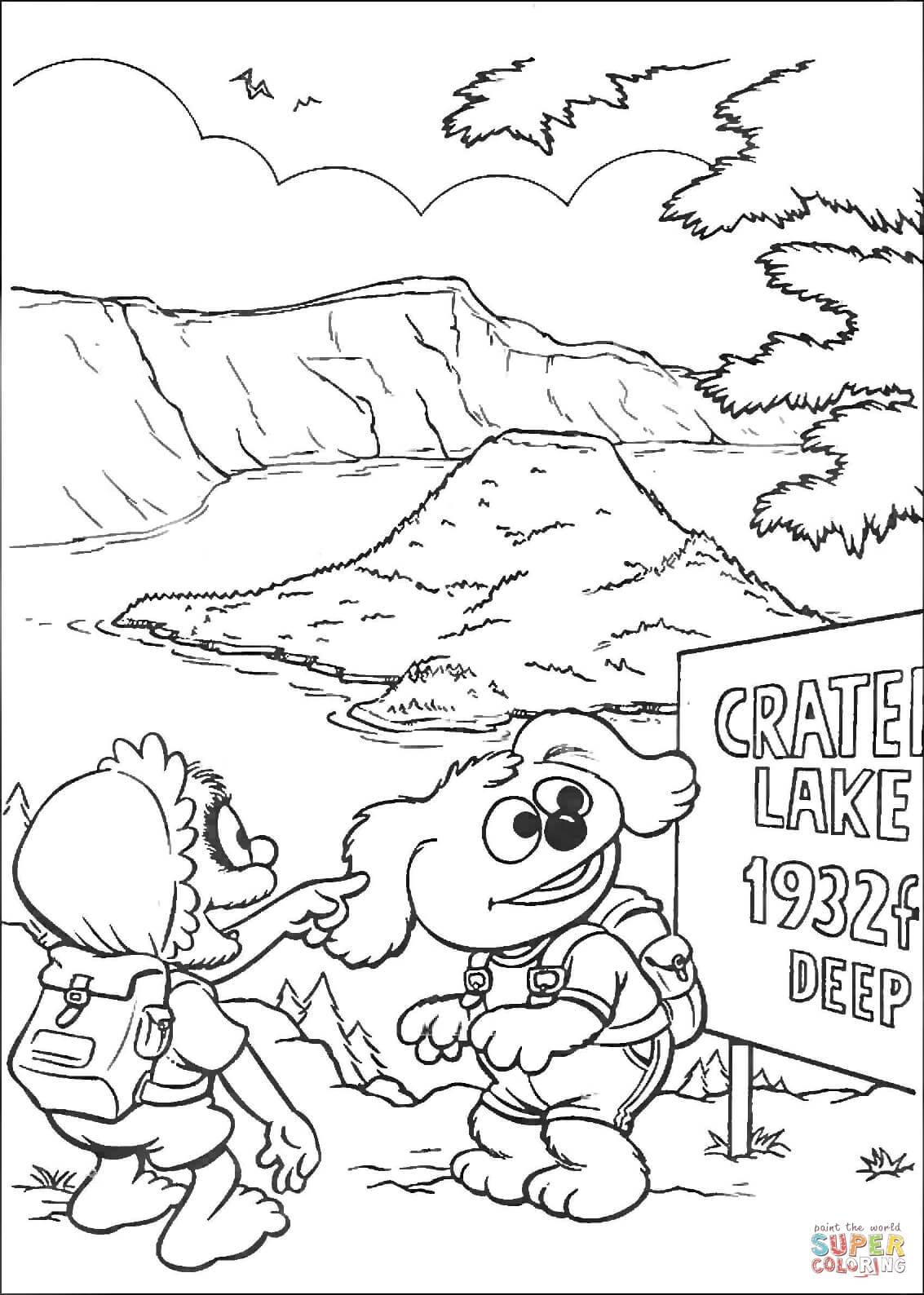 Crater Lake coloring #7, Download drawings
