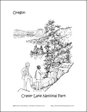 Crater Lake National Park coloring #19, Download drawings