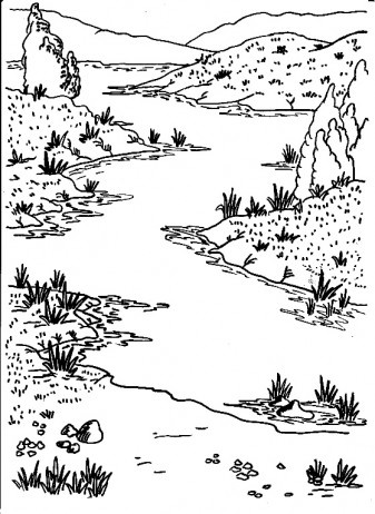 Creek coloring #9, Download drawings