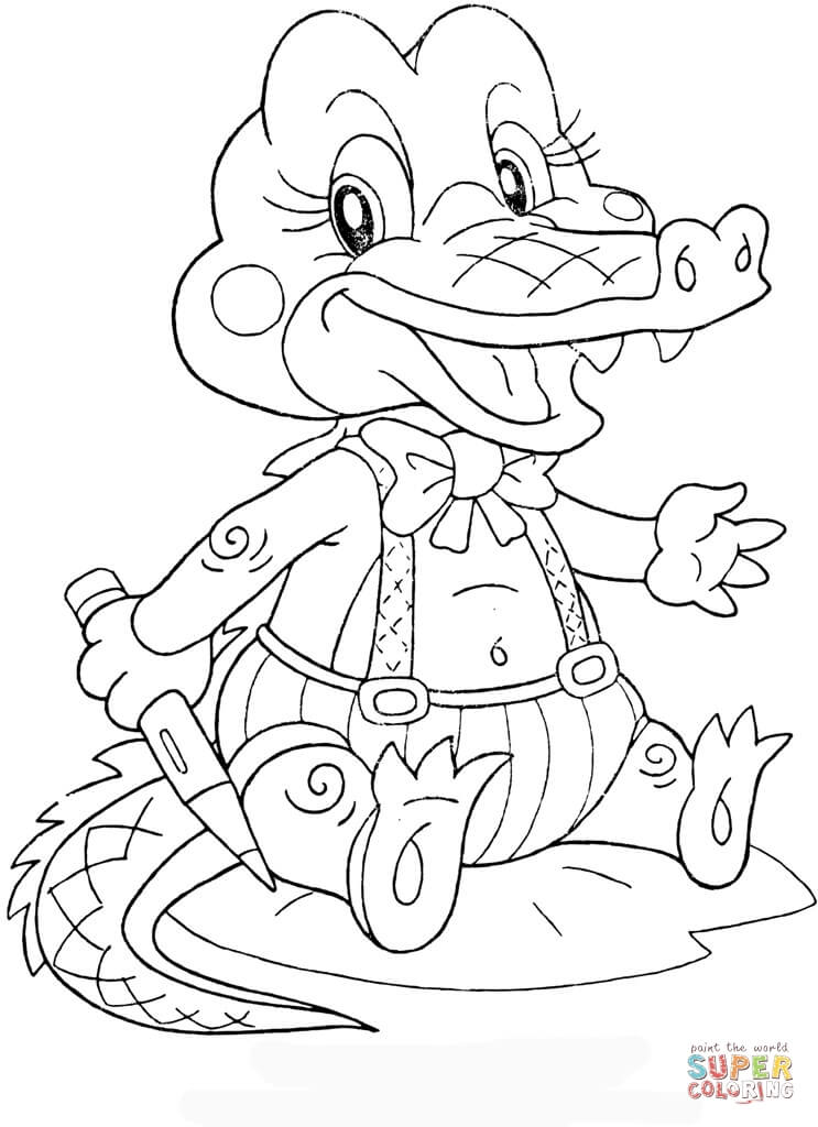 Crocodile coloring #8, Download drawings