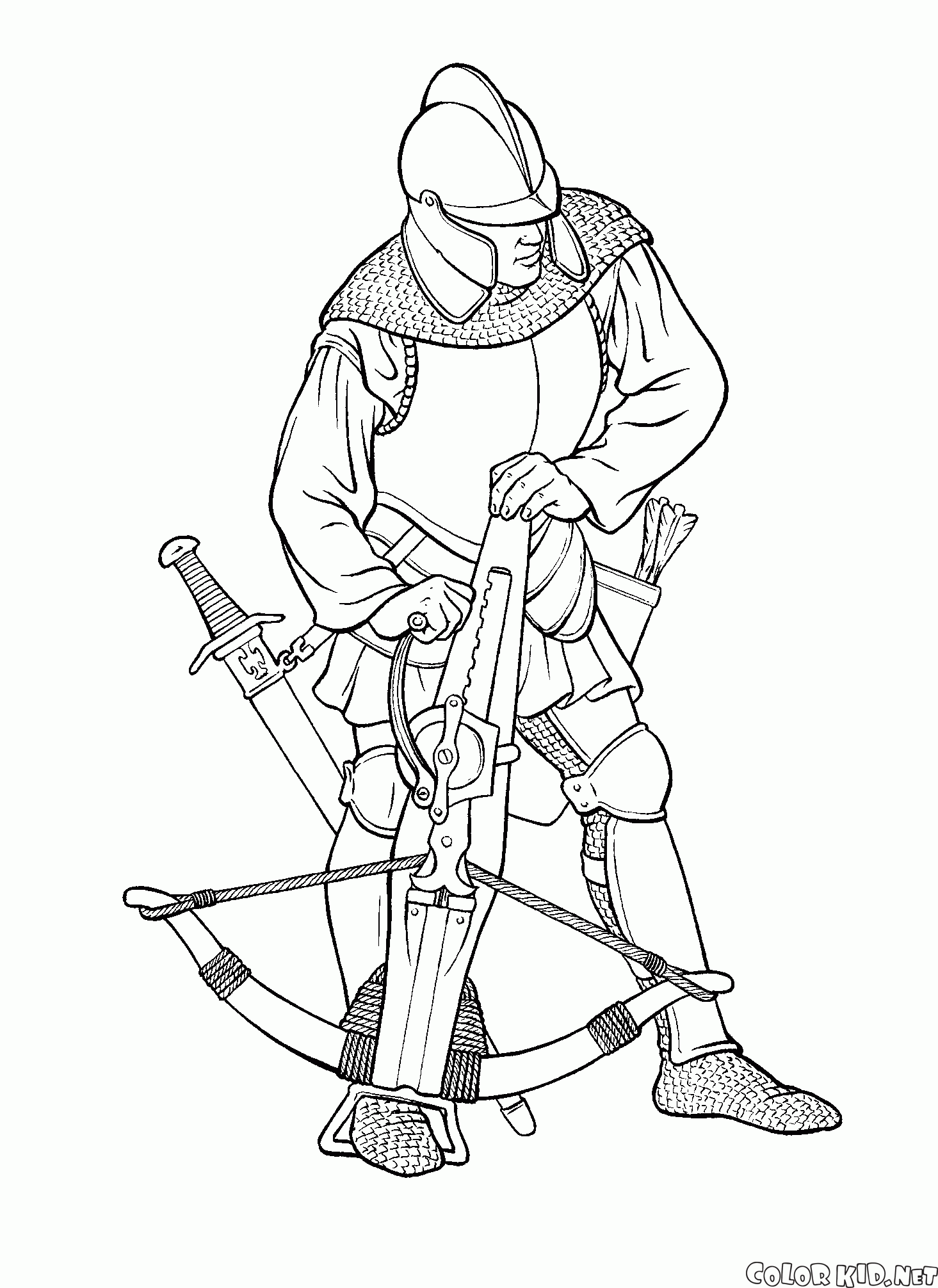 Crossbow coloring #12, Download drawings
