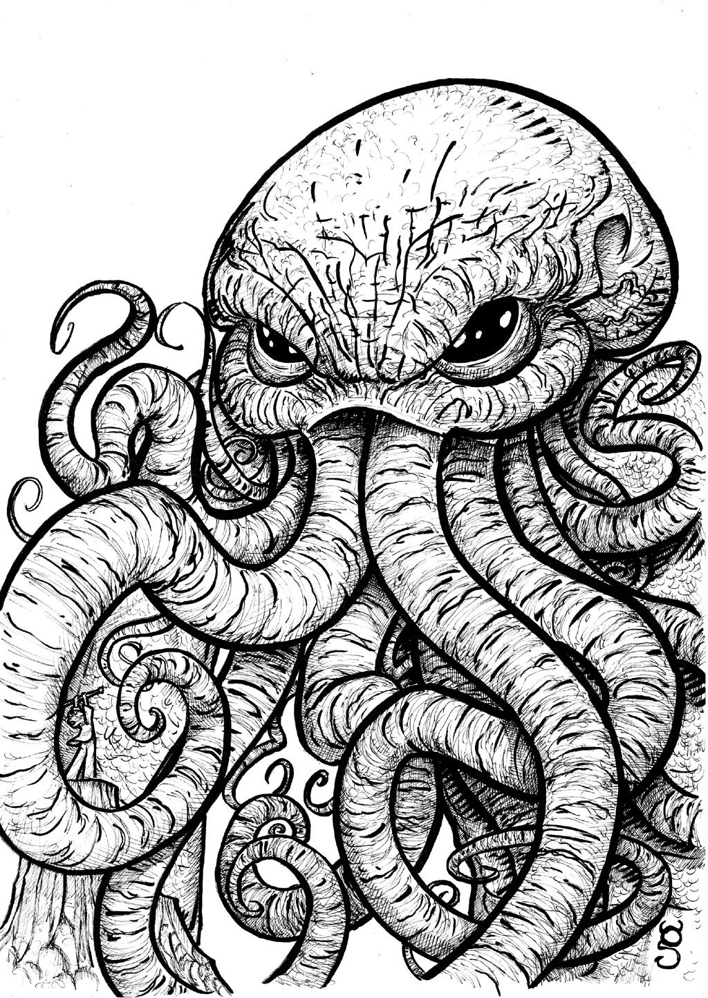 Cthulhu coloring #2, Download drawings