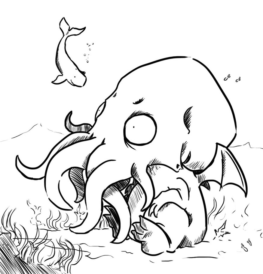 Cthulhu coloring #6, Download drawings
