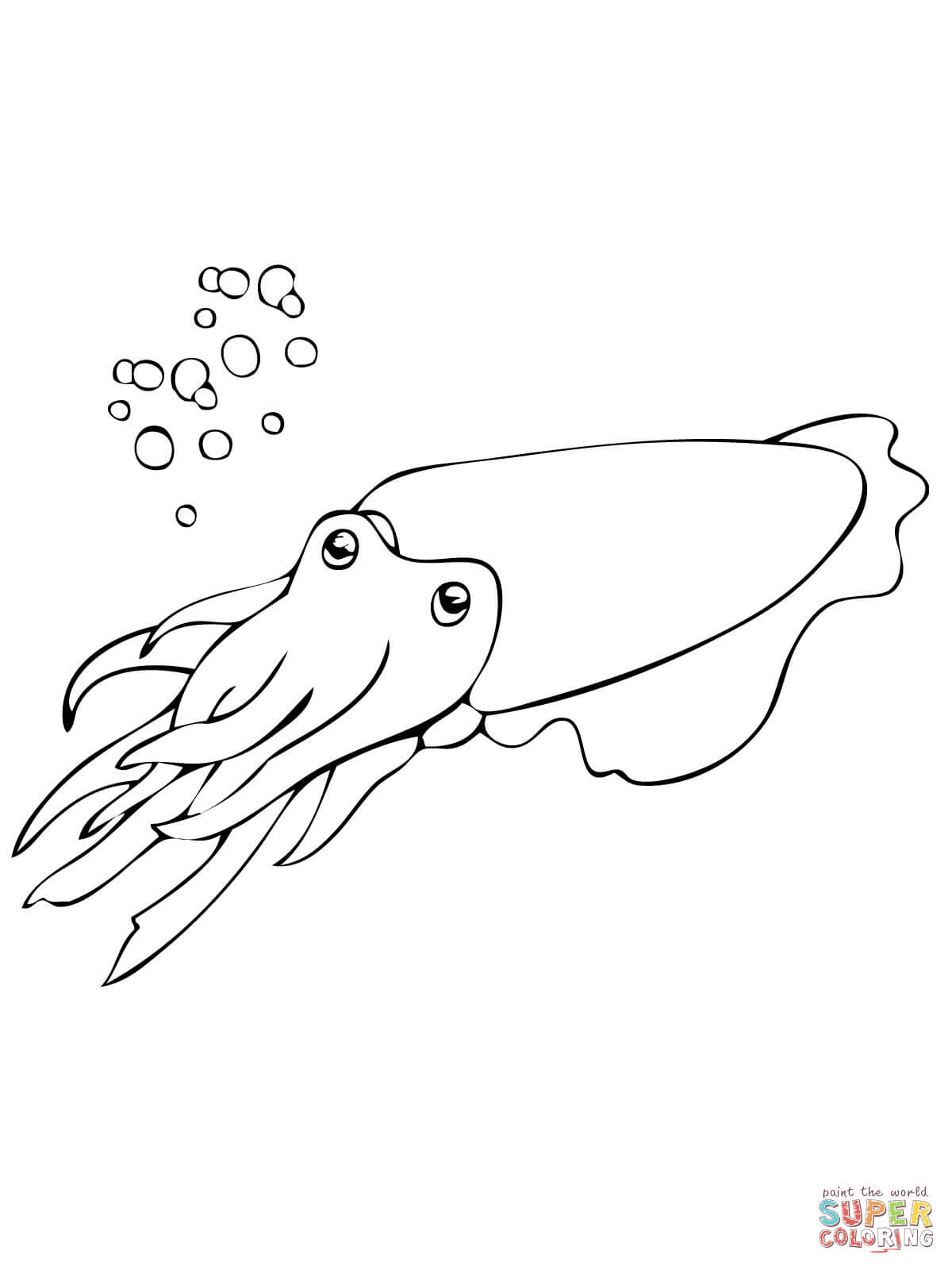 Cuttlefish coloring #8, Download drawings