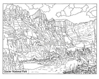 Glacier National Park coloring #18, Download drawings