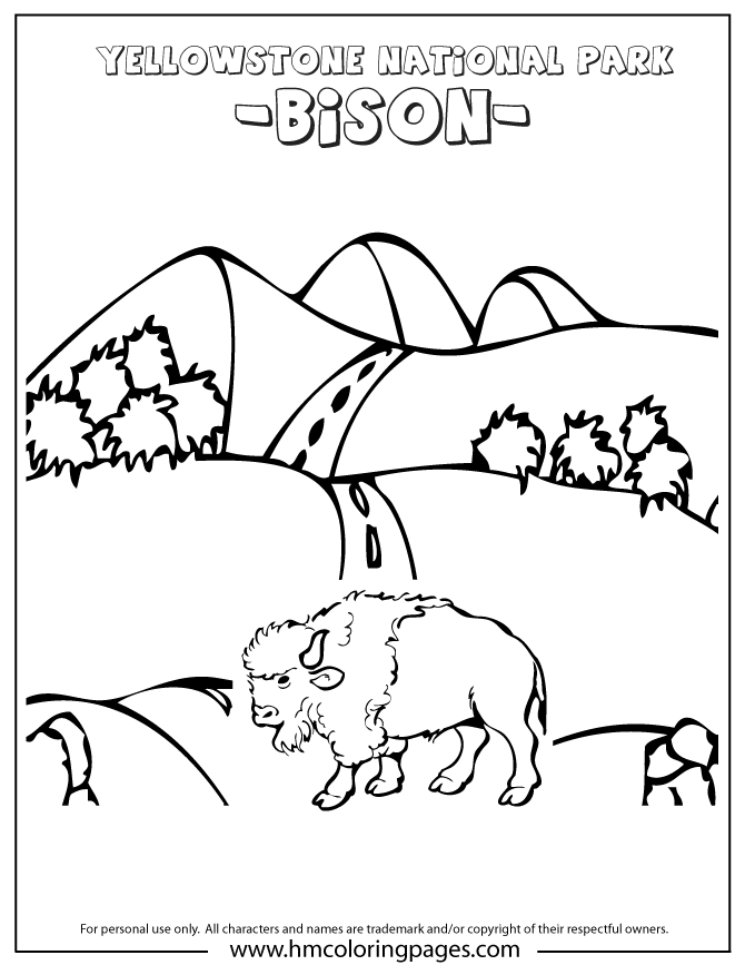 Yellowstone National Park coloring #16, Download drawings