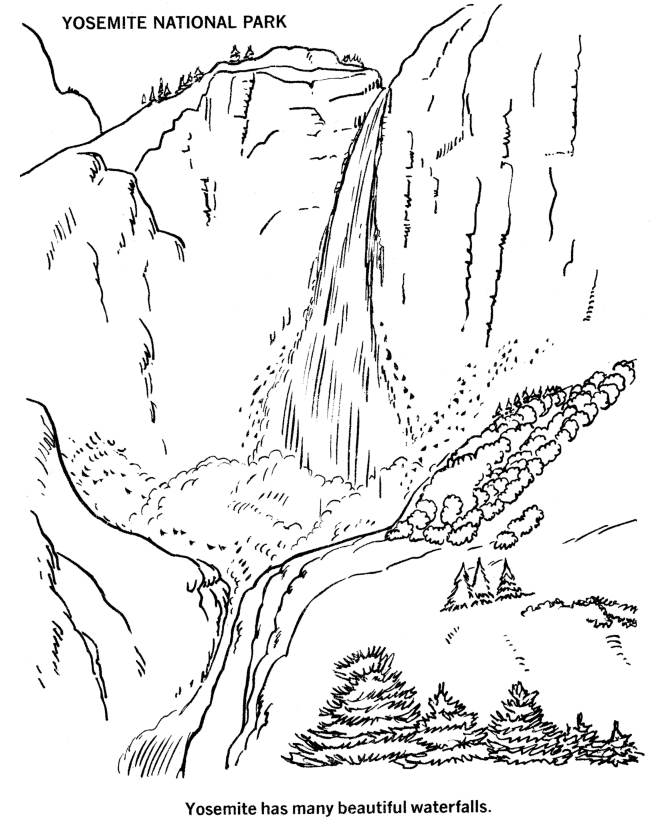 Multnomah Falls coloring #10, Download drawings