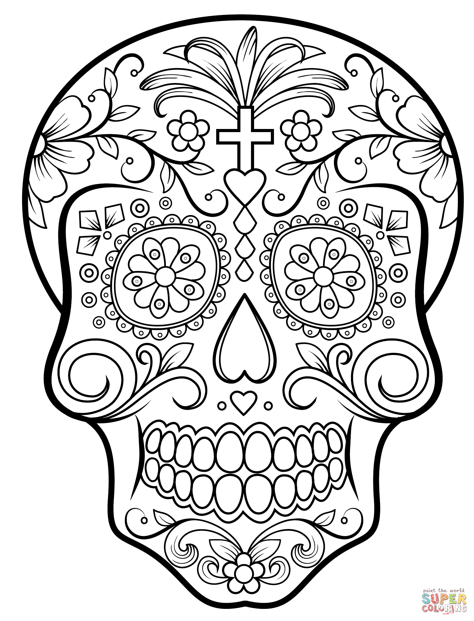 Skull coloring #9, Download drawings