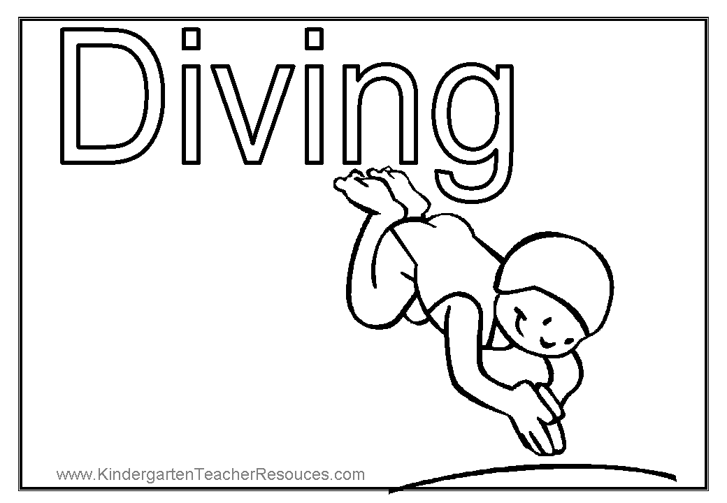 Diving coloring #2, Download drawings