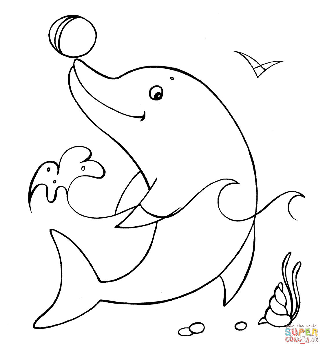 Dolphins coloring #5, Download drawings
