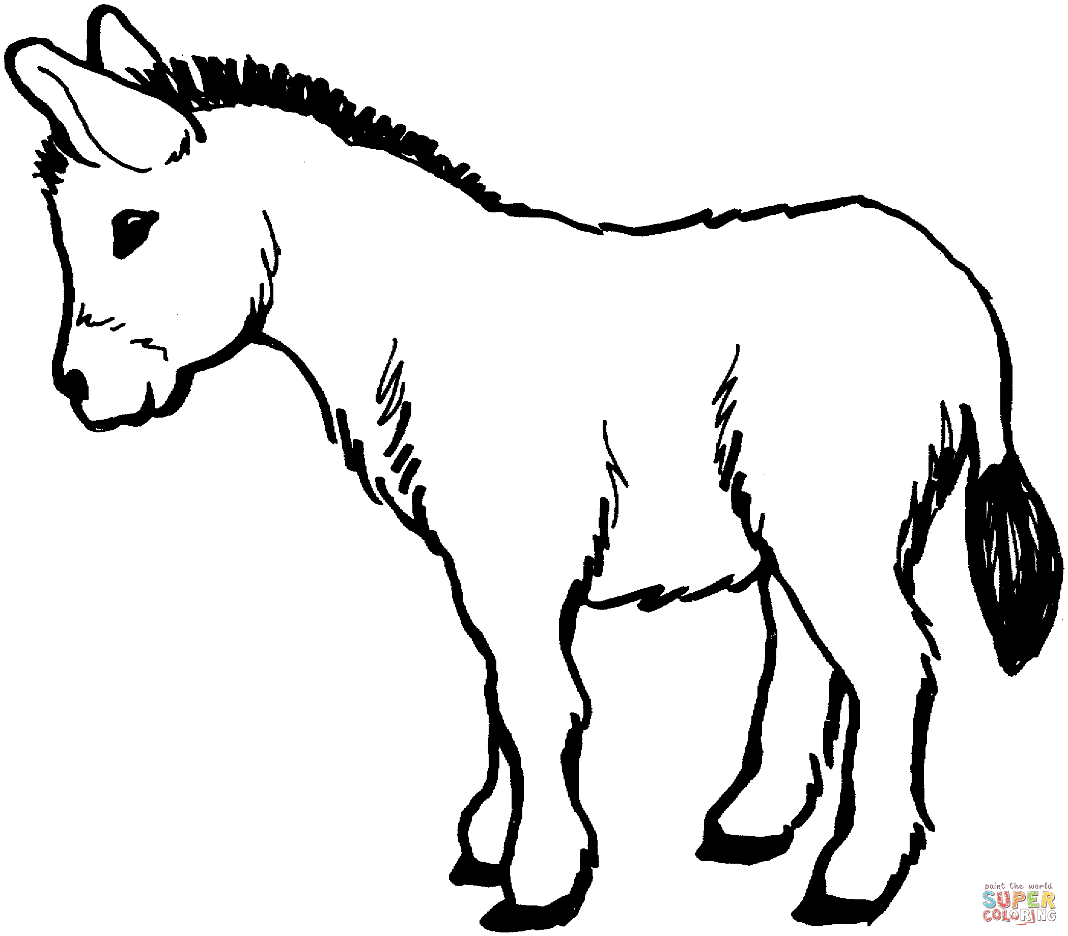 Donkey coloring #14, Download drawings