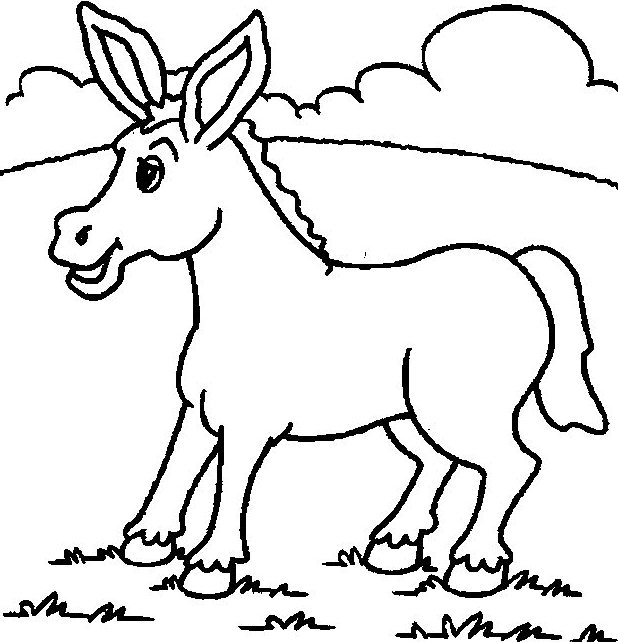 Donkey coloring #1, Download drawings
