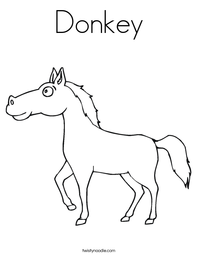 Donkey coloring #13, Download drawings