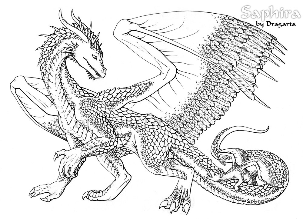 Dragon coloring #2, Download drawings
