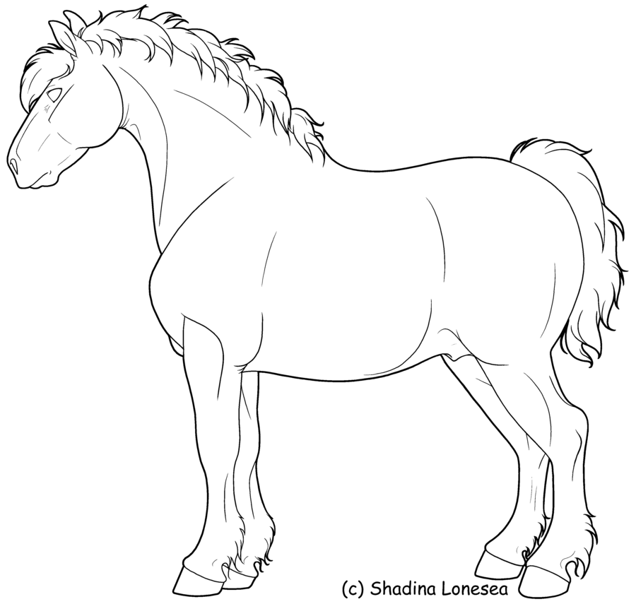 Draught Horse coloring #3, Download drawings