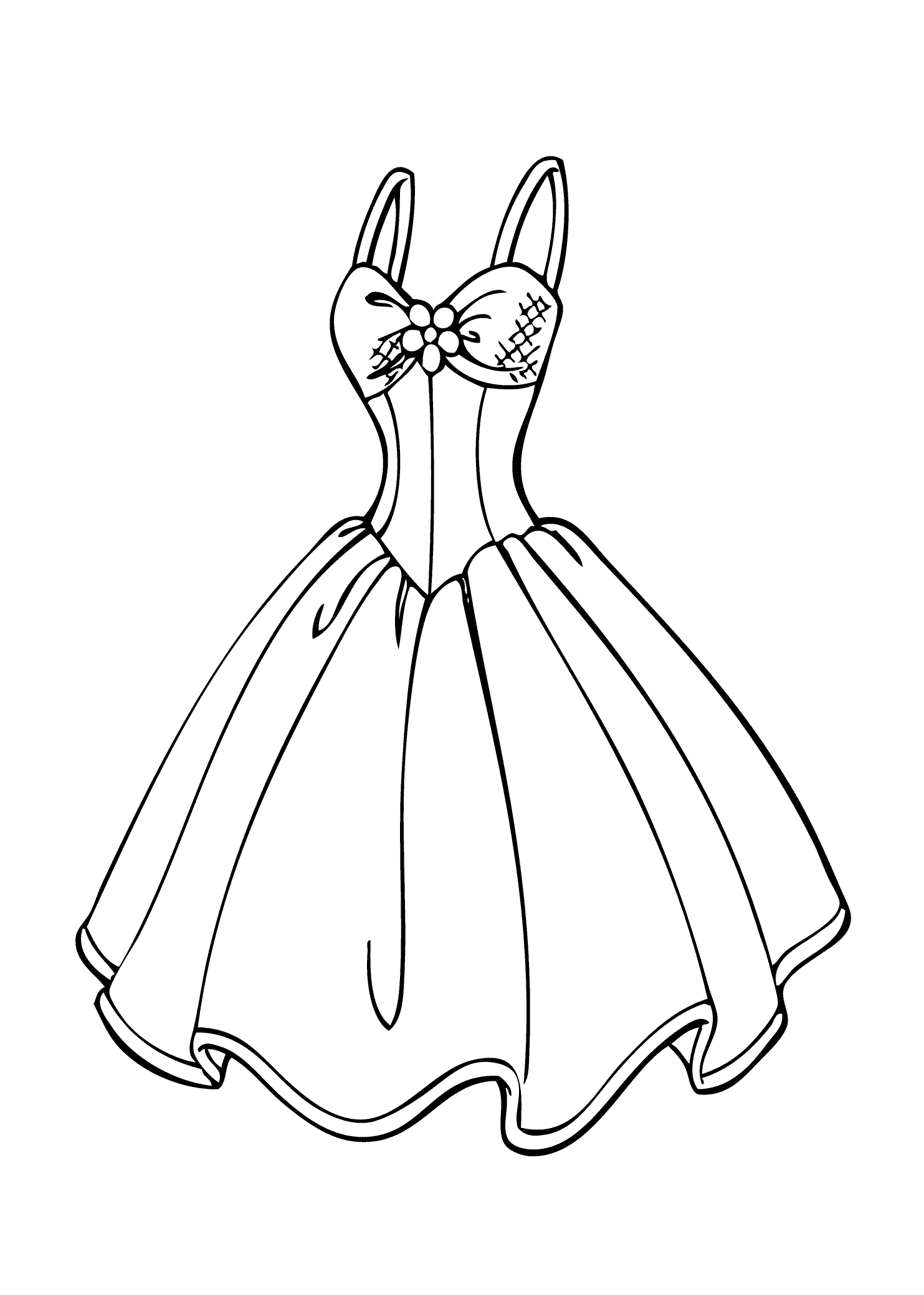 White Dress coloring #6, Download drawings