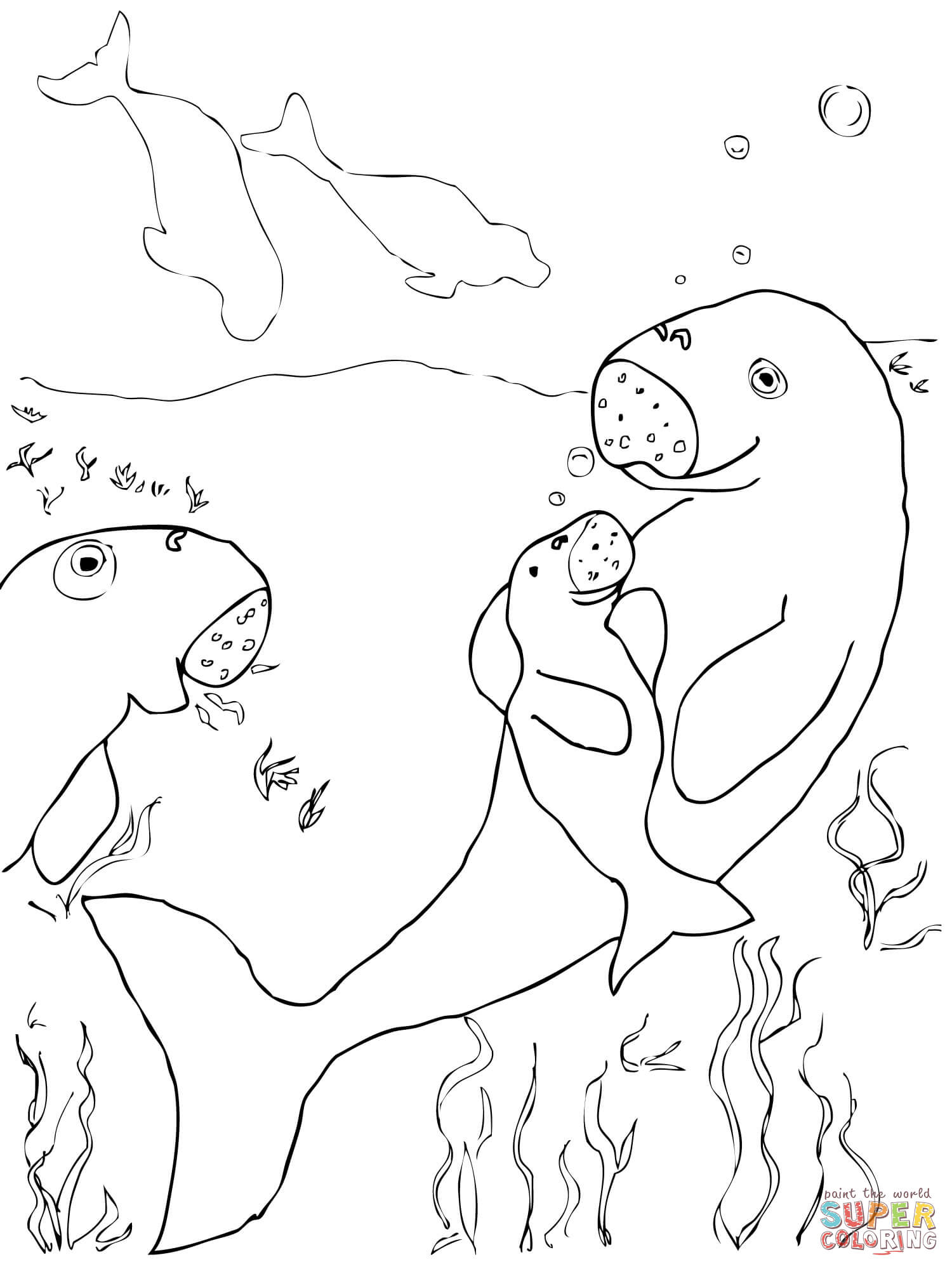 Dugong coloring #8, Download drawings