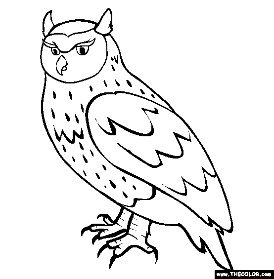 Eagle-owl coloring #4, Download drawings