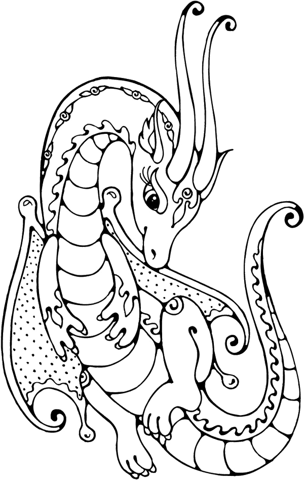 Eastern Water Dragon coloring #18, Download drawings