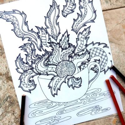 Echinacea coloring #10, Download drawings