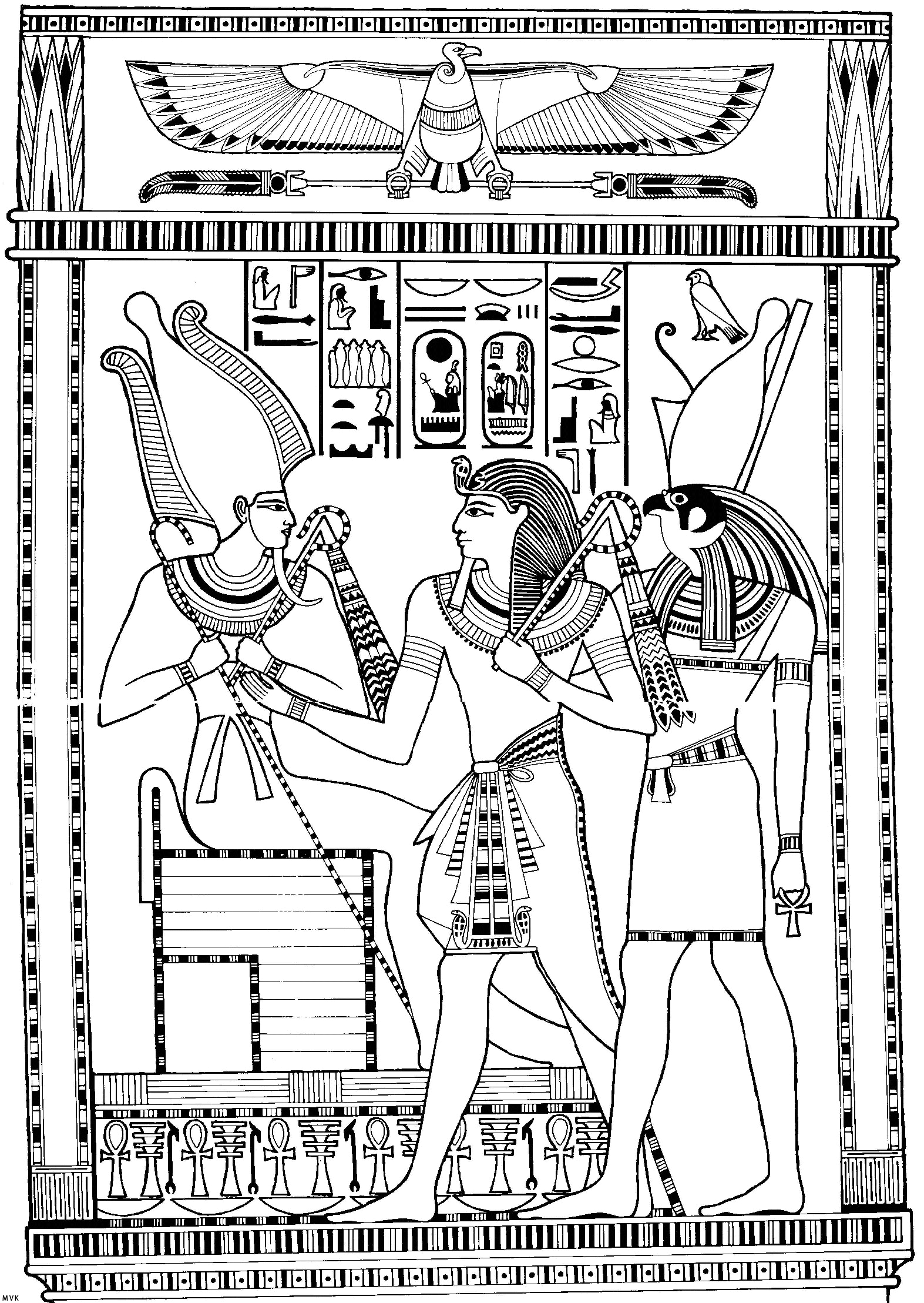 Egyptian coloring #11, Download drawings