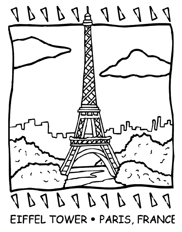 Eiffel Tower coloring #12, Download drawings