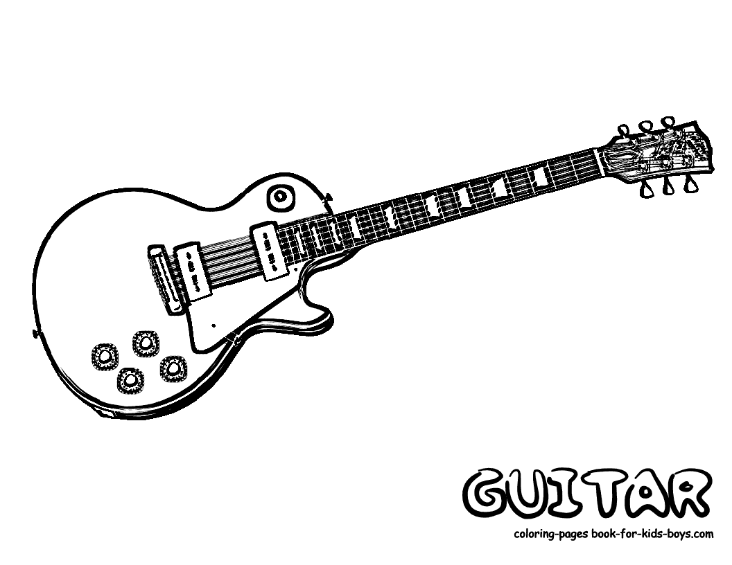 Guitar coloring #13, Download drawings