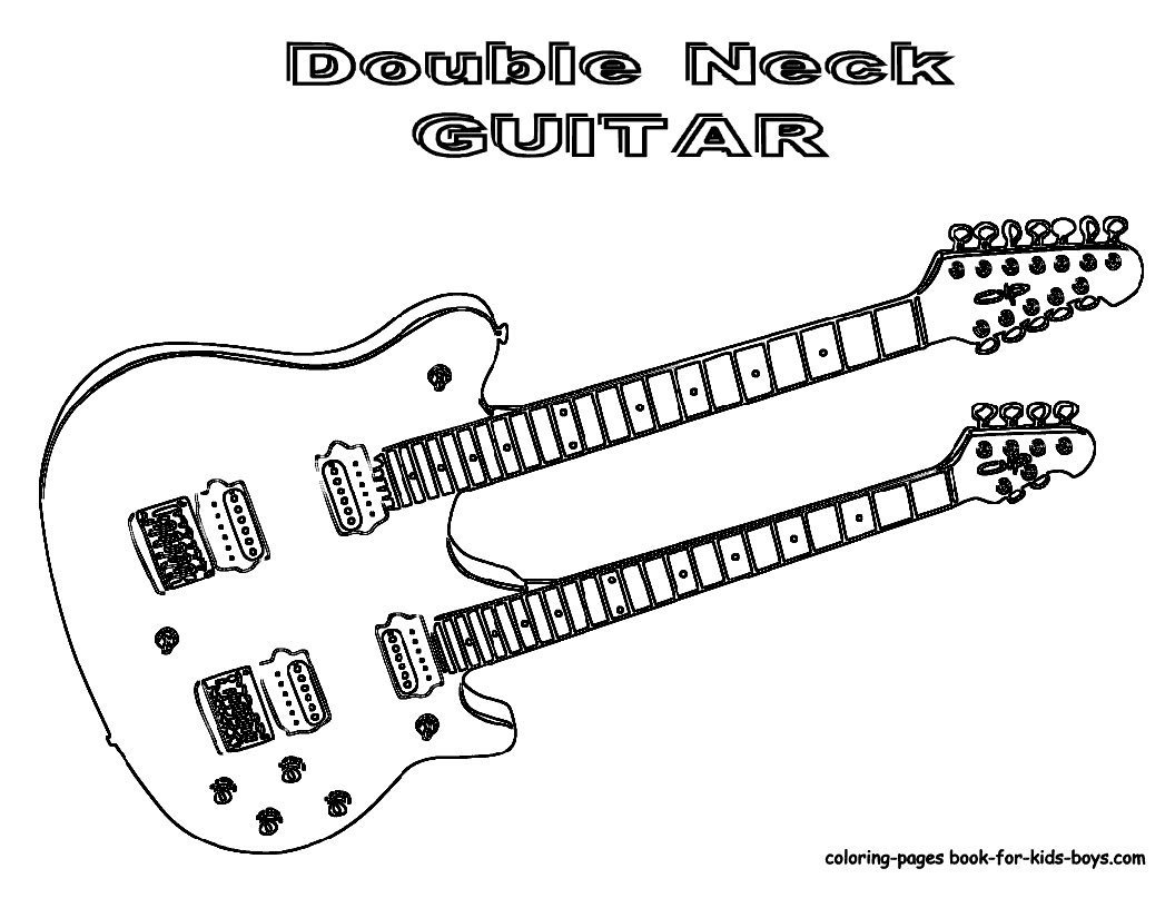 Guitar coloring #12, Download drawings