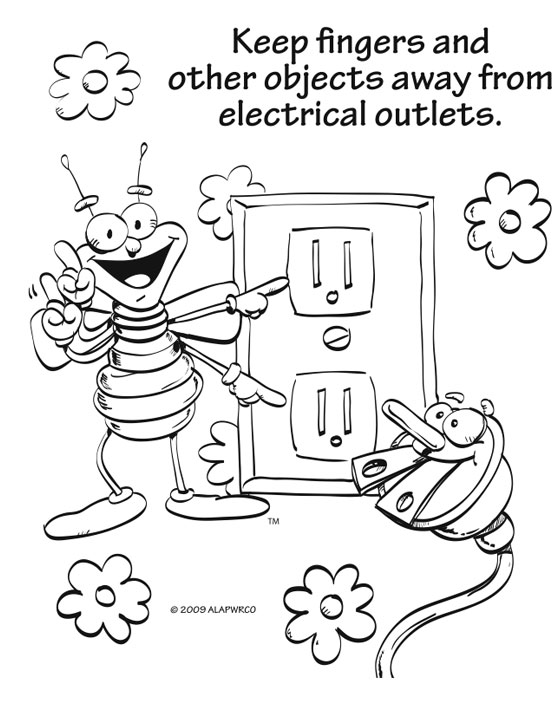 Electricity coloring #16, Download drawings