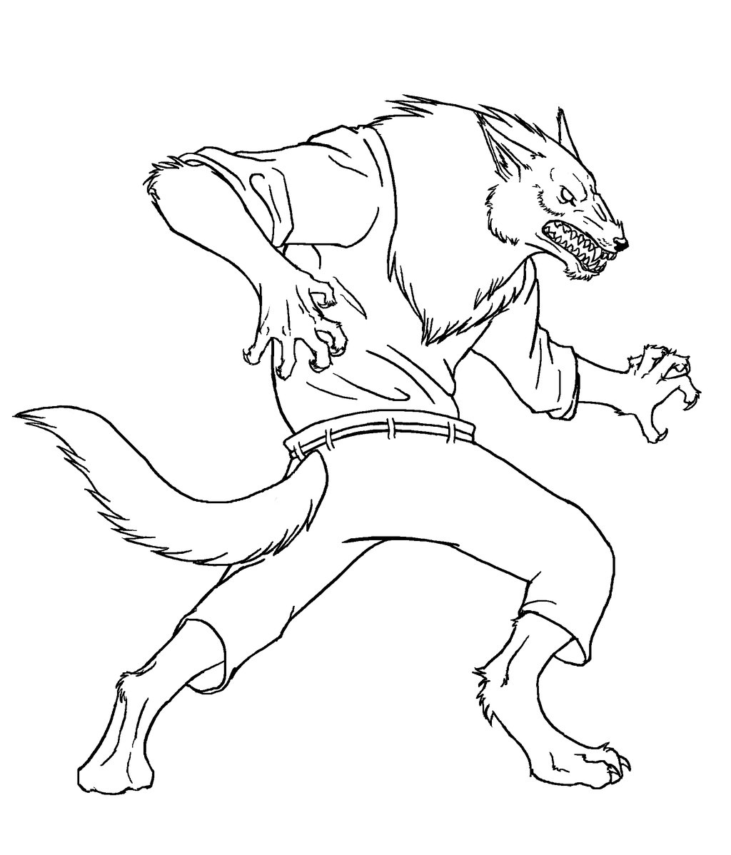 Werewolf coloring #14, Download drawings