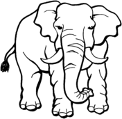 Elephant coloring #10, Download drawings