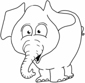 Elephant coloring #1, Download drawings
