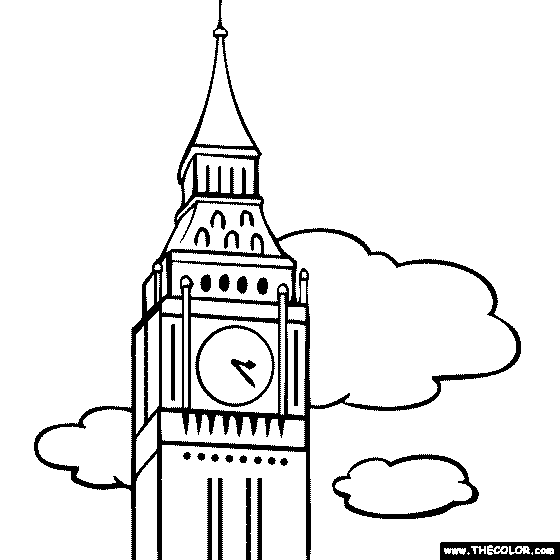 Big Ben coloring #1, Download drawings