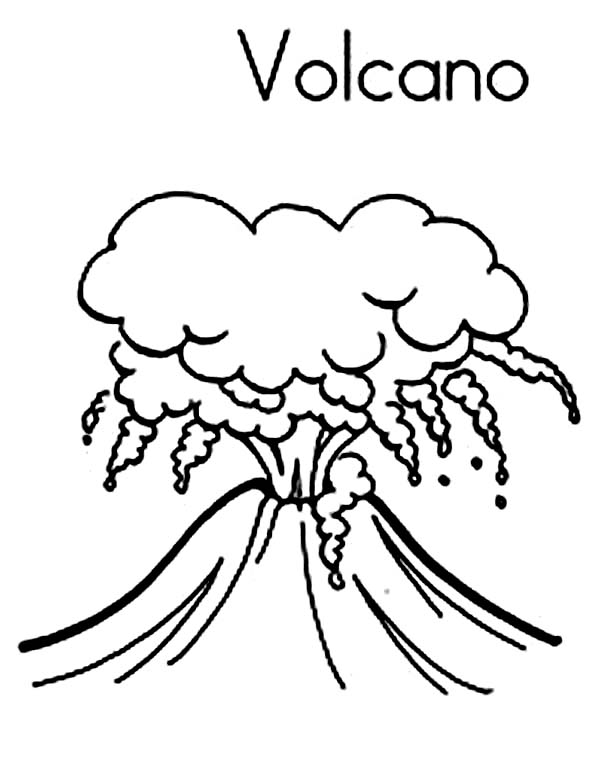 Island Volcano Eruption coloring #16, Download drawings