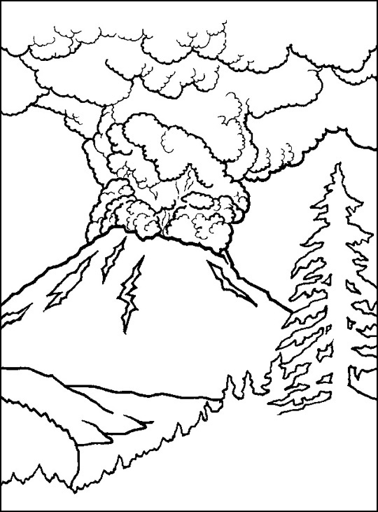 Island Volcano Eruption coloring #8, Download drawings
