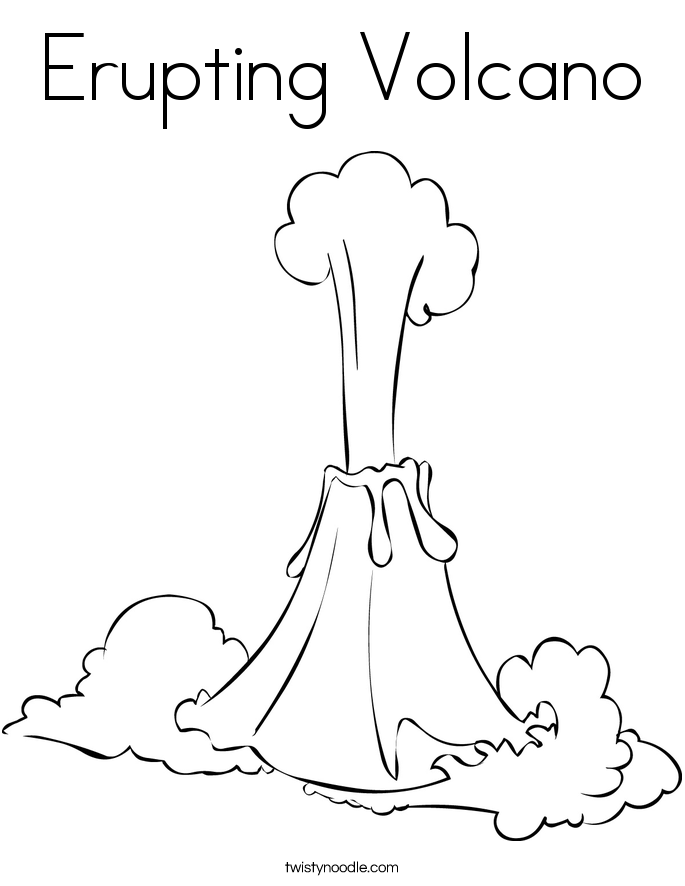 Island Volcano Eruption coloring #1, Download drawings