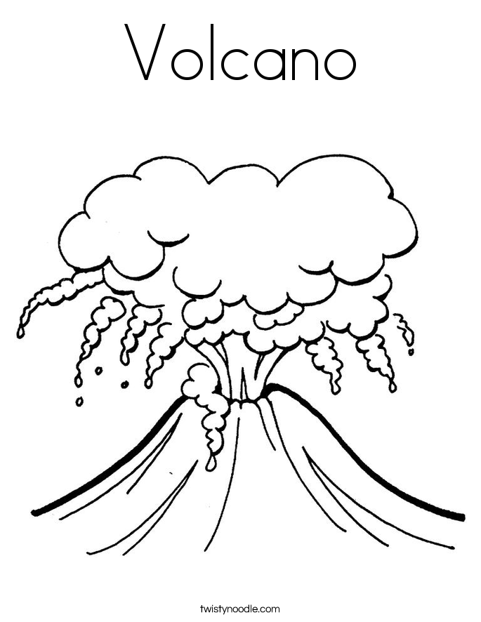 Volcano coloring #19, Download drawings