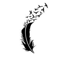 feather with birds svg #214, Download drawings