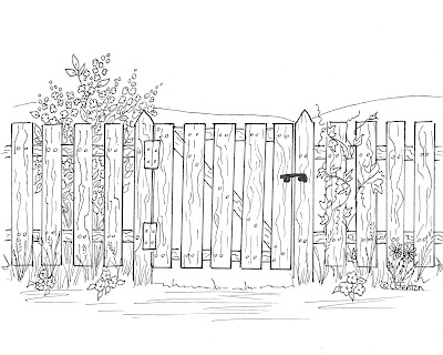Fence coloring #15, Download drawings