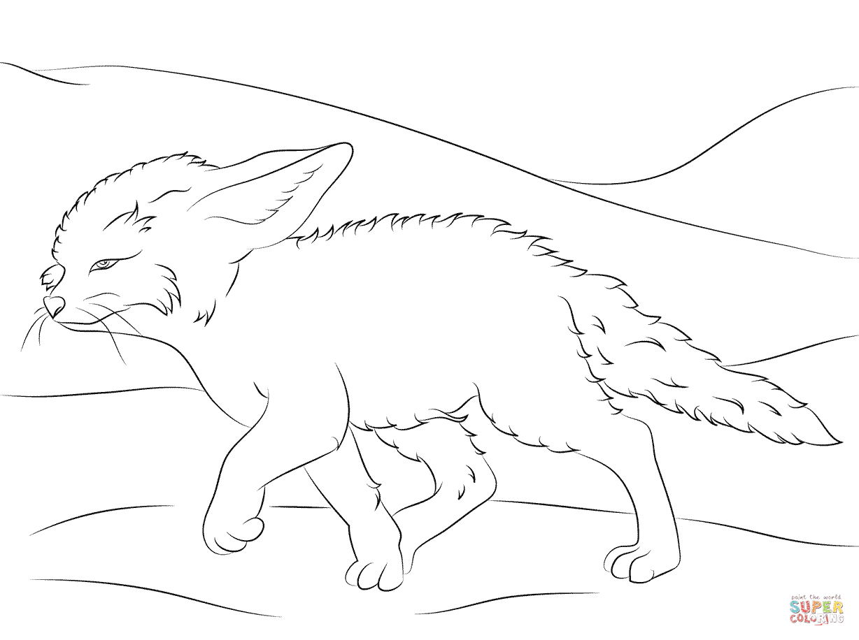 Fennec Fox coloring #3, Download drawings