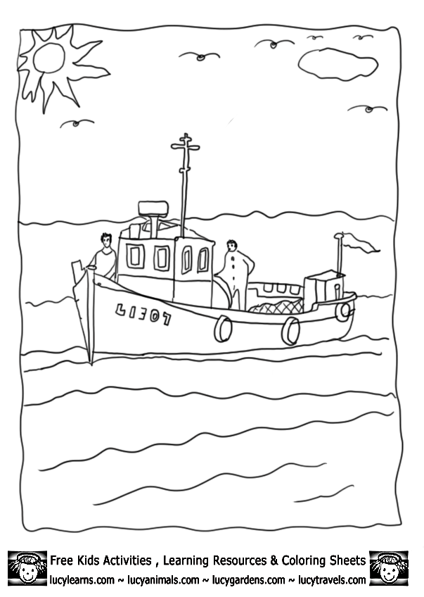 Fishing Boat coloring #8, Download drawings