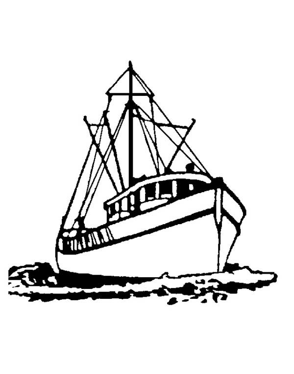 Fishing Boat coloring #5, Download drawings