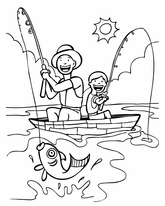 Fishing coloring #1, Download drawings