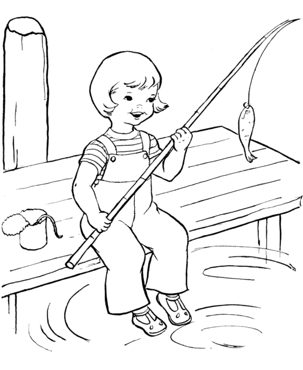 Fishing coloring #17, Download drawings