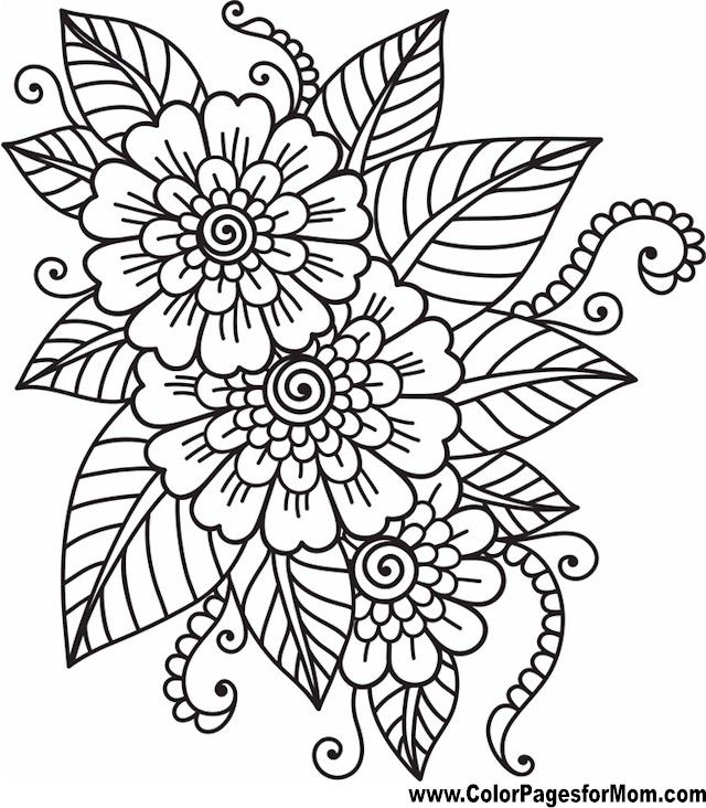 Floral coloring #18, Download drawings