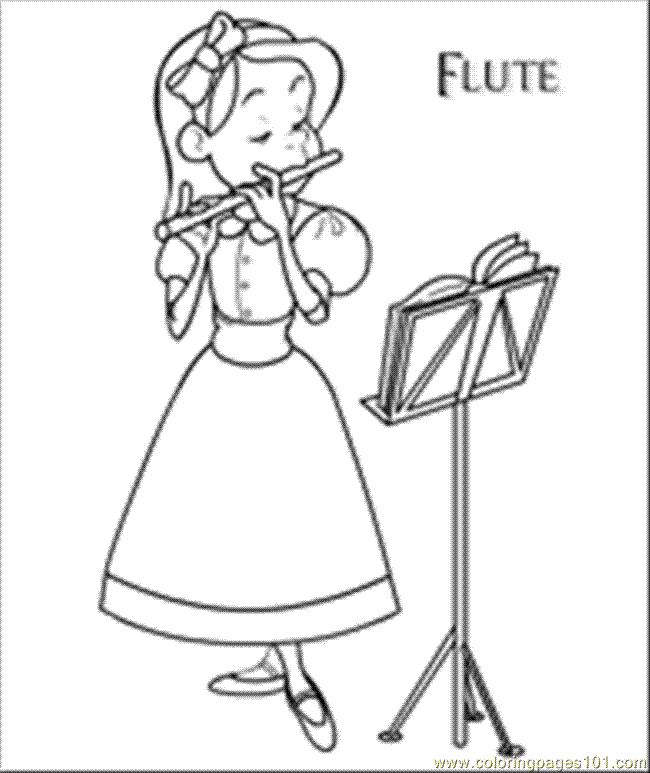 Flute coloring #1, Download drawings