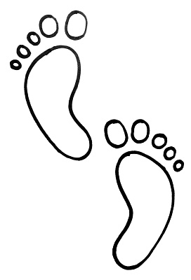 Footprint coloring #7, Download drawings