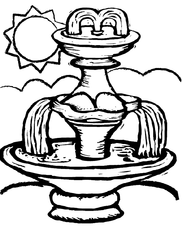 Fountain coloring #14, Download drawings